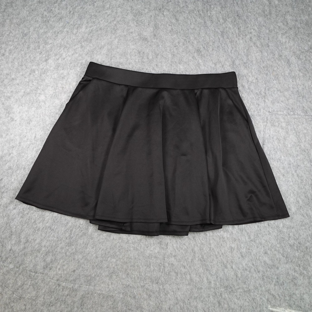 Torrid Skirt Womens 3X Black Elastic Waist Solid Skater Mini Flared